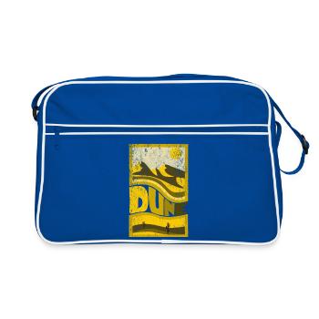 Wüstenlandschaft mit Sonnen und Dünen - Retro Tasche - Blau/Weiß - Vorne