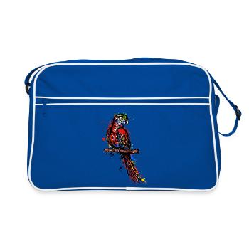 Perroquet, Oiseau, Animal De Compagnie, Amoureux Des Animaux, Animal, Jungle - Sac Retro - bleu/blanc - Devant