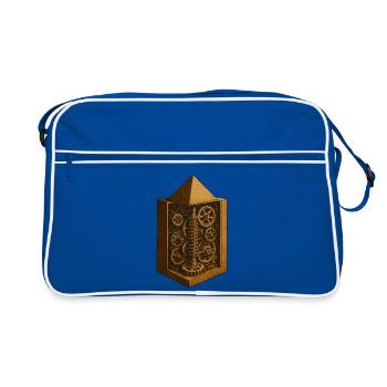 Pyramide de Khéphren | Art du mécanisme d’engrenage ancien - Sac Retro - bleu/blanc - Devant