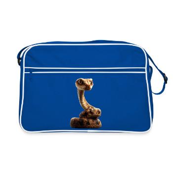 serpent, python, cobra, serpent à sonnettes, serpents - Sac Retro - bleu/blanc - Devant