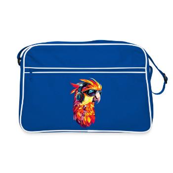 Parrot Macaw Parakeet Cockatoo Lover Parrots - Retro Bag - blue/white - Front
