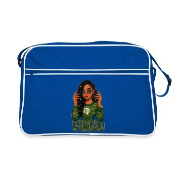 Reine de la Vierge – Vibrations de sagesse afro girl en place - Sac Retro - bleu/blanc - Devant