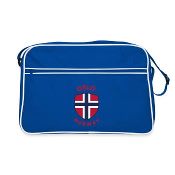 Bouclier de Norvège d’Oslo avec drapeau - Sac Retro - bleu/blanc - Devant