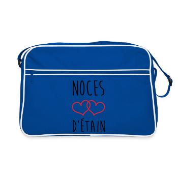 Pewter Wedding 10 Years Wedding - Retro Bag - blue/white - Front
