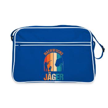 Jagd Ausbildung Jagen Waidmann Jäger - Retro Tasche - Blau/Weiß - Vorne