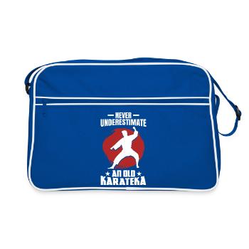 Never Underestimate an Old Karateka - Retro Bag - blue/white - Front