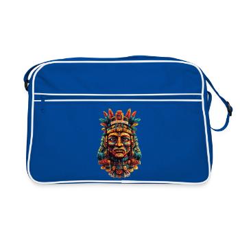 Masque de plume aztèque - Sac Retro - bleu/blanc - Devant