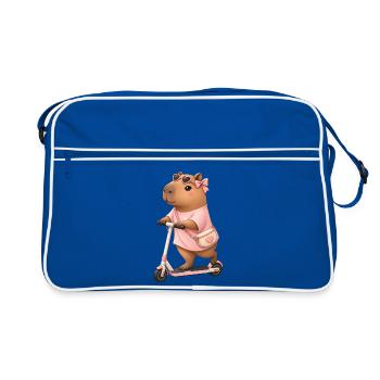 Capybara Girl E Scooter - Retro Bag - blue/white - Front