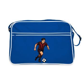 Red Black Sprint Soccer Player - Retro Bag - blue/white - Front