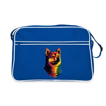 Chien Shiba Inu Race de chiens japonais Shibas du Japon - Sac Retro - bleu/blanc - Devant