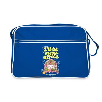 Je vais être dans mon bureau Jardinage bio - Sac Retro - bleu/blanc - Devant