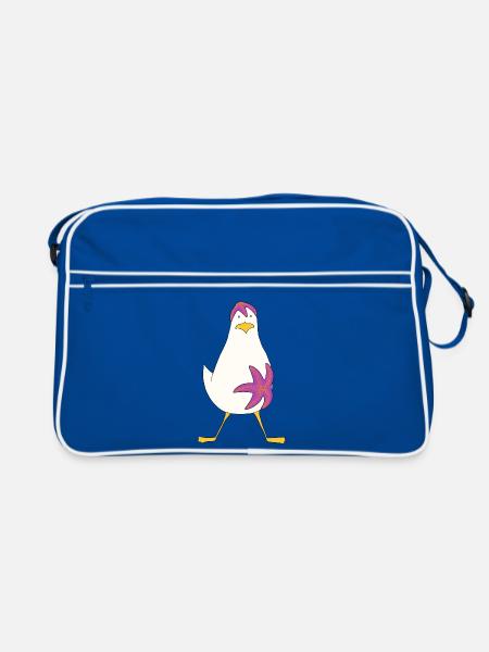 Seestern-Möwe, ich hänge an dir... - Retro Tasche - Blau/Weiß