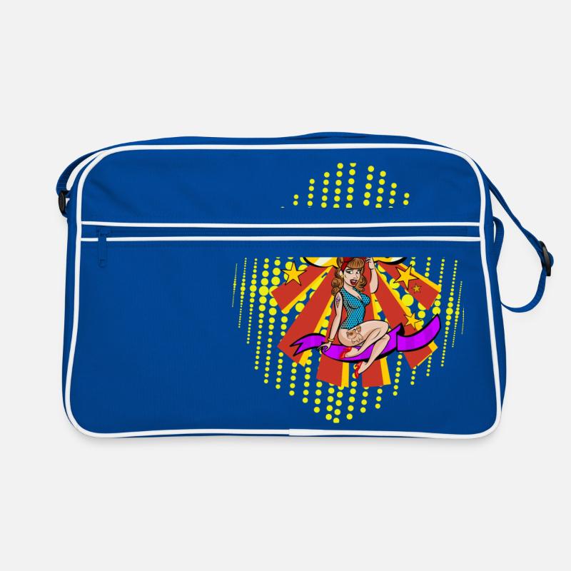 popartcontest - Retro Tasche - Blau/Weiß