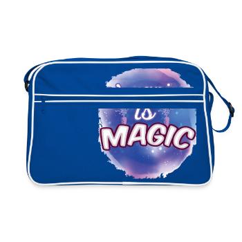 Veganer Vegetarier Tierschutz Geschenkidee - Retro Tasche - Blau/Weiß - Vorne