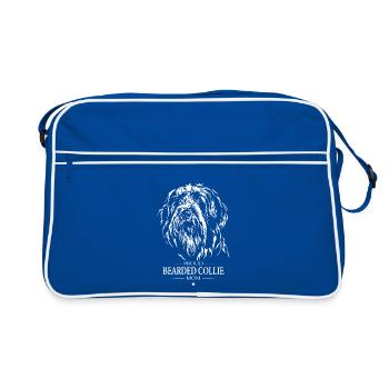 Bearded Collie Mom Dog Dog Wilsigns - Retro Bag - blue/white - Front