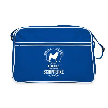 SCHIPPERKE Schutzengel Wilsigns - Retro Tasche - Blau/Weiß - Vorne