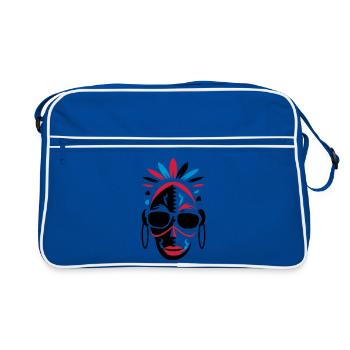 African mask with sunglasses - Retro Bag - blue/white - Front