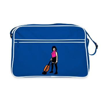 Freddy will sich befreien, Königin, Freddie # - Retro Tasche - Blau/Weiß - Vorne