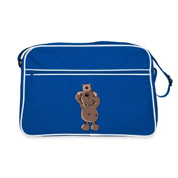 Bear Dad or Bear Brother I Siblings I Papa - Retro Bag - blue/white - Front