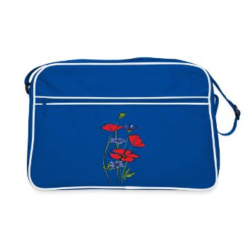 Coquelicots et bleuets en été - Sac Retro - bleu/blanc - Devant