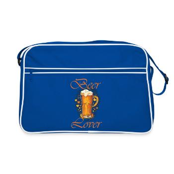 Amateur de bière - Sac Retro - bleu/blanc - Devant