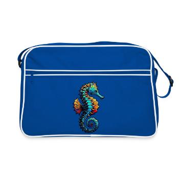 Seahorse - Retro Bag - blue/white - Front