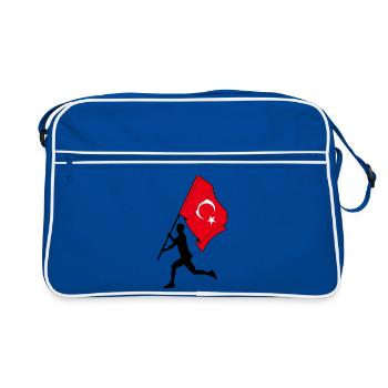 Drapeau de la Turquie homme courant - Sac Retro - bleu/blanc - Devant