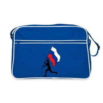 Drapeau Russie Homme Courir - Sac Retro - bleu/blanc - Devant