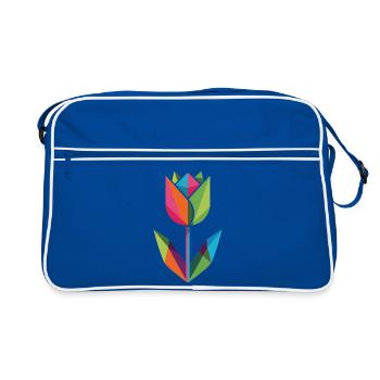 Geometric tulip in prism colors - Retro Bag - blue/white - Front