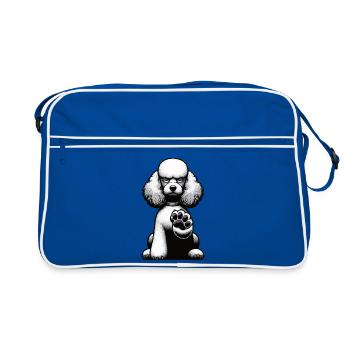 Caniche Caniche Propriétaire Caniche Amoureux Caniche Chien - Sac Retro - bleu/blanc - Devant