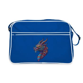 Colorful Dragon Mosaic - Retro Bag - blue/white - Front