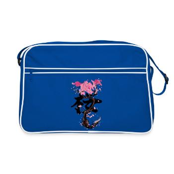 Un sakura avec ses kanji - Sac Retro - bleu/blanc - Devant