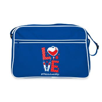 Blutspende Blut Blutspender - Retro Tasche - Blau/Weiß - Vorne