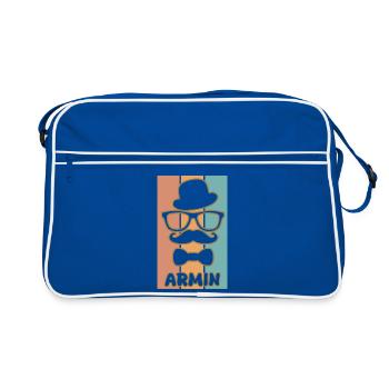 Armin as a name - Retro Bag - blue/white - Front