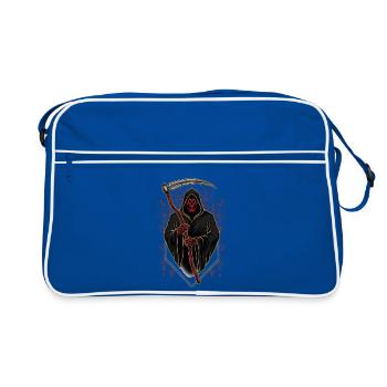Devil Demon Mask Death Fantasy Satan Halloween - Retro Bag - blue/white - Front