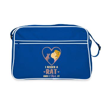 Rat, rat de maison, propriétaire de rats, amoureux des rats - Sac Retro - bleu/blanc - Devant