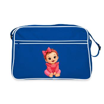 Cœurs de bébé câlins rose - Sac Retro - bleu/blanc - Devant