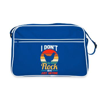 Élevage de coqs, volaille, poulet - Sac Retro - bleu/blanc - Devant