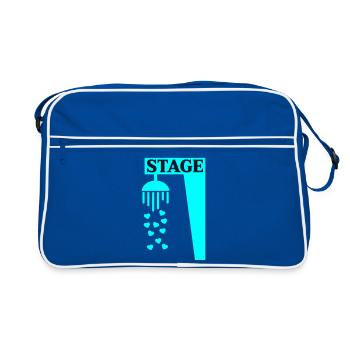 Bühnenduschgesang - Retro Tasche - Blau/Weiß - Vorne