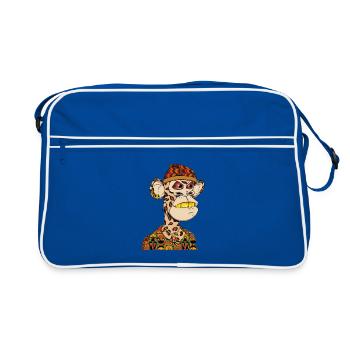 Singe dans un look streetwear coloré - Sac Retro - bleu/blanc - Devant
