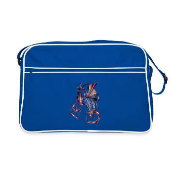 BlueOrange Fabric Ribbons - Retro Bag - blue/white - Front