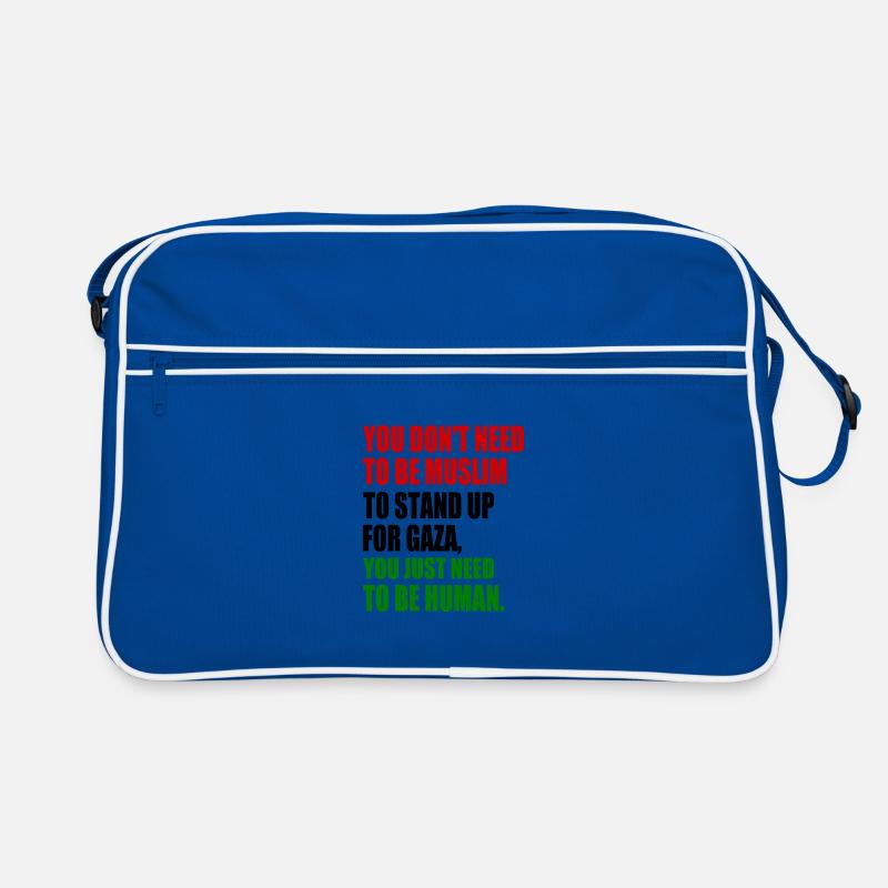 Free palestine - Retro Tasche - Blau/Weiß