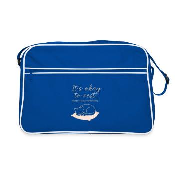 Il n’y a pas de mal à se reposer – prendre soin de soi et se reposer - Sac Retro - bleu/blanc - Devant