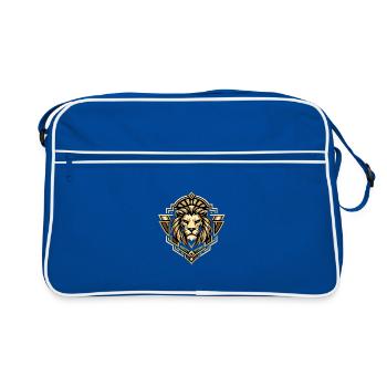 Lion portrait in art deco style - Retro Bag - blue/white - Front
