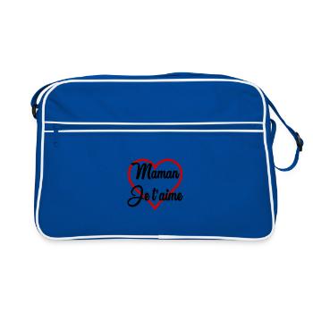 MUTTERTAG. SCHÖNEN MUTTERTAG - Retro Tasche - Blau/Weiß - Vorne