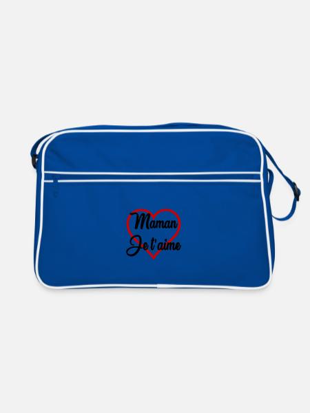 MUTTERTAG. SCHÖNEN MUTTERTAG - Retro Tasche - Blau/Weiß - Vorne