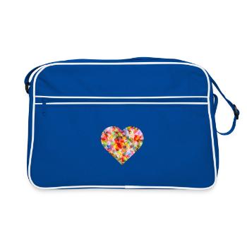 NEW -- Abstract Vibrant Heart Design! - Retro Bag - blue/white - Front