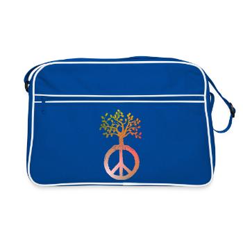 Peace Tree Peace - Retro Bag - blue/white - Front