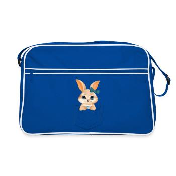 Un lapin mignon dans le sac – Illustration mignonne - Sac Retro - bleu/blanc - Devant