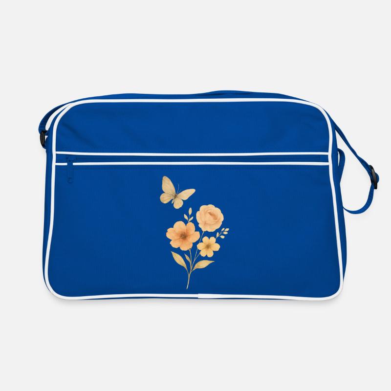 Fleurs pastel avec papillon Sac Retro
